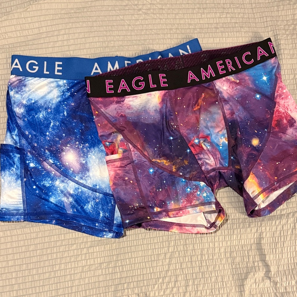 American Eagle Outfitters Men's Cosmic Boxer Briefs - Blue and Purple